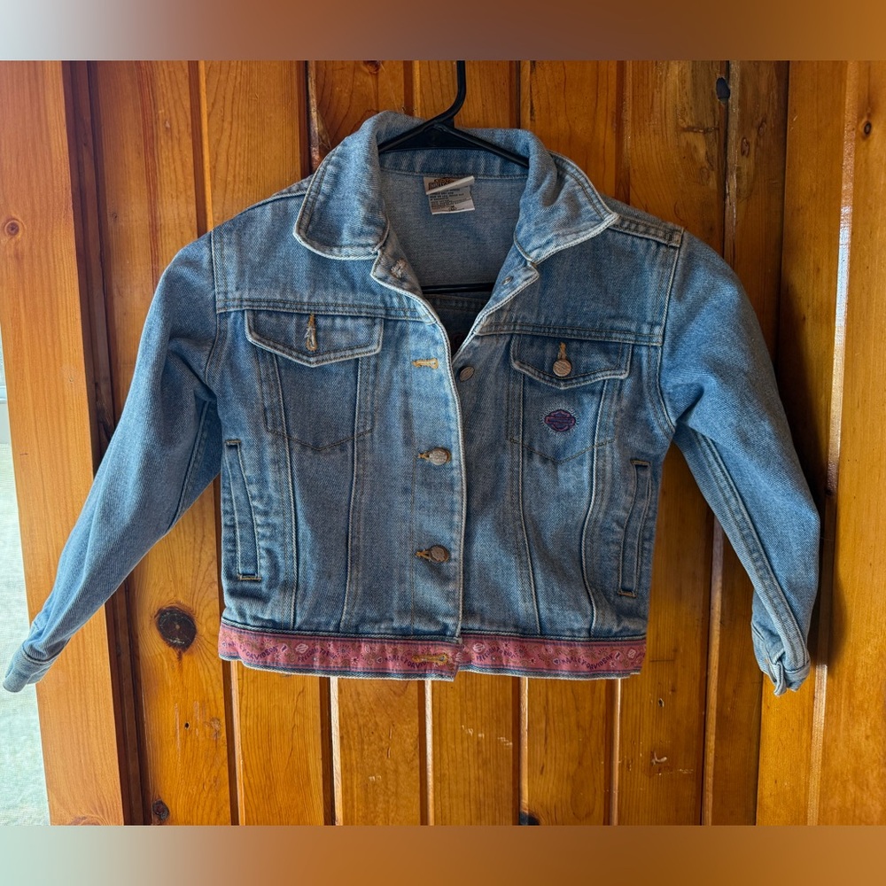 Harley-Davidson HD Motorcycles Youth  Denim‎ Buttoned Jean Jacket Size 6x